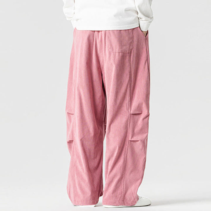 Spodnie męskie z szerokimi nogawkami i kieszeniami, zimowe, z sznurkiem ściągającym i bawełny, z motywem Buddha Stones - image 8