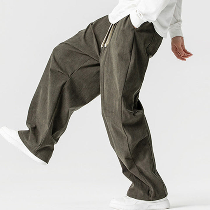 Spodnie męskie z szerokimi nogawkami i kieszeniami, zimowe, z sznurkiem ściągającym i bawełny, z motywem Buddha Stones - image 29