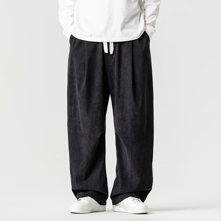 Spodnie męskie z szerokimi nogawkami i kieszeniami, zimowe, z sznurkiem ściągającym i bawełny, z motywem Buddha Stones - Czarny - US/UK/AU46， EU56 (5XL) - image 30