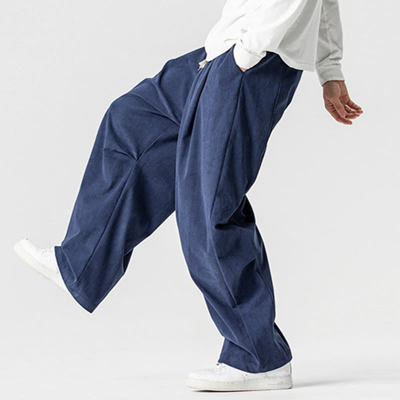 Spodnie męskie z szerokimi nogawkami i kieszeniami, zimowe, z sznurkiem ściągającym i bawełny, z motywem Buddha Stones - image 6