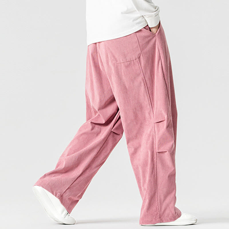 Spodnie męskie z szerokimi nogawkami i kieszeniami, zimowe, z sznurkiem ściągającym i bawełny, z motywem Buddha Stones - image 10