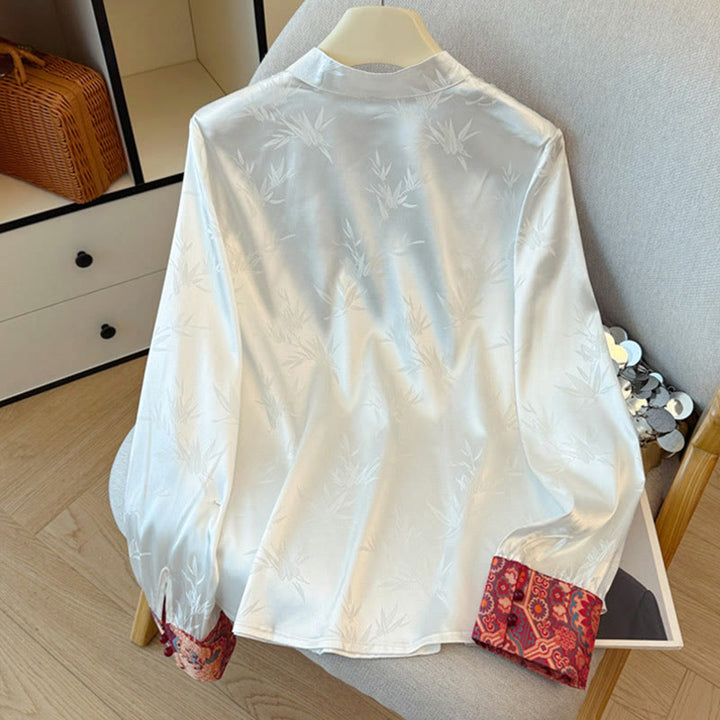 Kamizelka damska z żakardowym wzorem w kształcie żaby i kwiatu smoka z bambusa w kształcie Buddha Stones - image 9