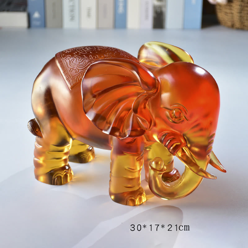 Buddha Stones, żółty kryształ Liuli, trąba słonia, góra, dół, projekt, wytrzymałość, dekoracja domu - Bardzo duży słoń (trąba w dół) 30*17*21 cm - image 17