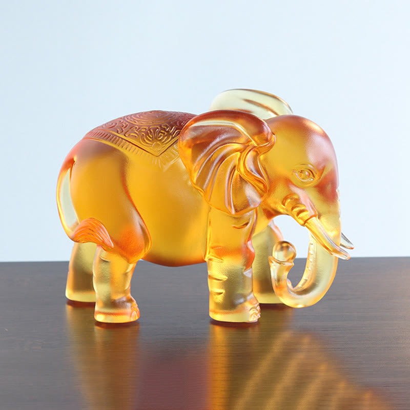 Buddha Stones, żółty kryształ Liuli, trąba słonia, góra, dół, projekt, wytrzymałość, dekoracja domu - image 13