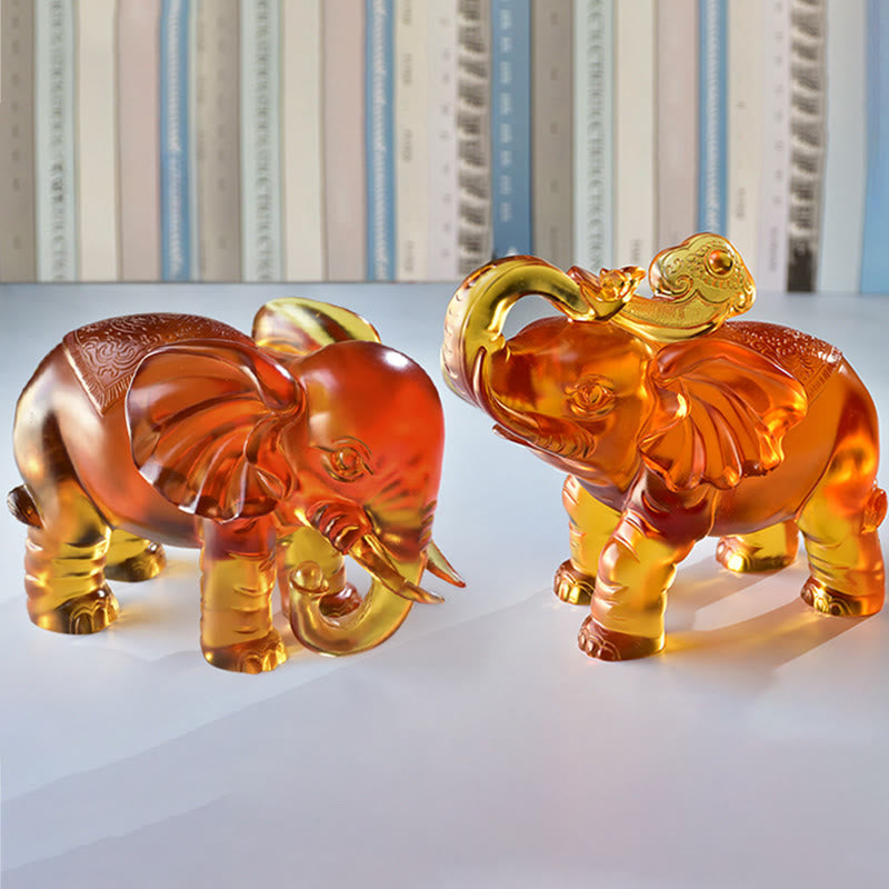 Buddha Stones, żółty kryształ Liuli, trąba słonia, góra, dół, projekt, wytrzymałość, dekoracja domu - image 19