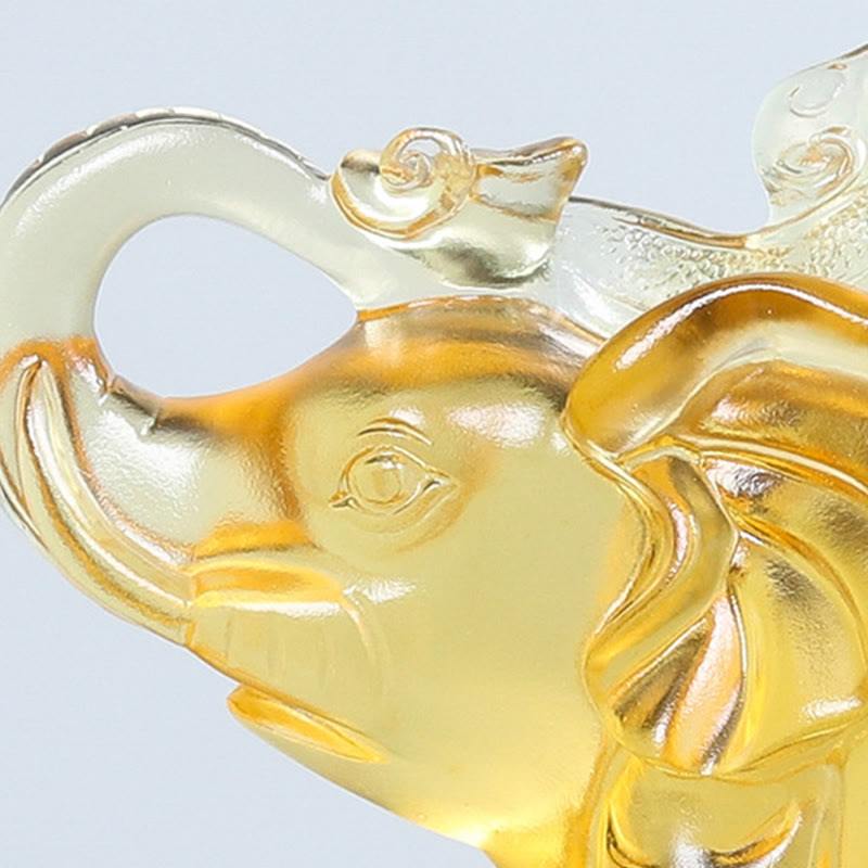 Buddha Stones, żółty kryształ Liuli, trąba słonia, góra, dół, projekt, wytrzymałość, dekoracja domu - image 10