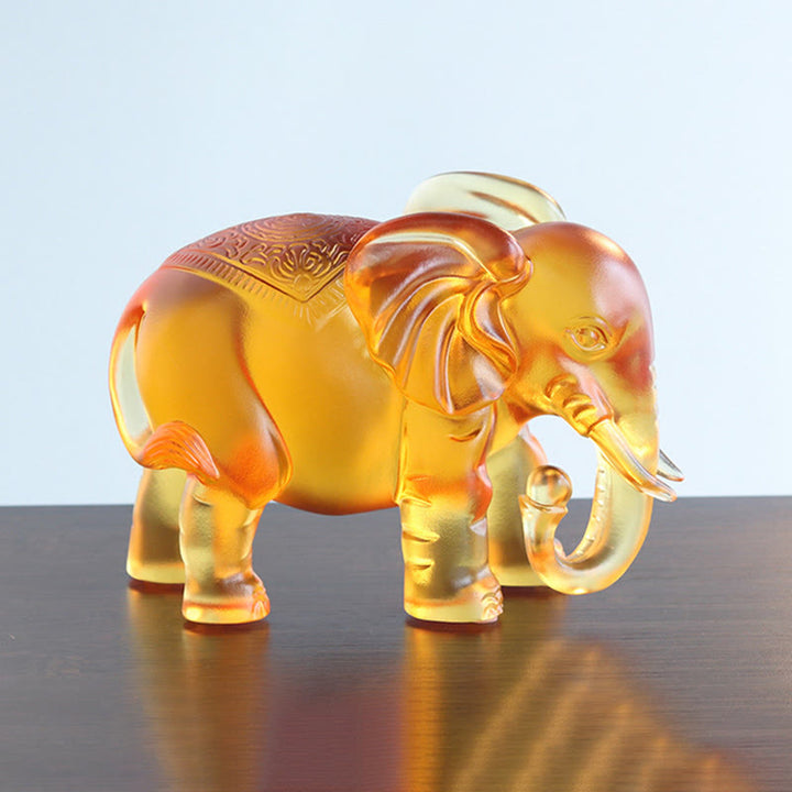 Buddha Stones, żółty kryształ Liuli, trąba słonia, góra, dół, projekt, wytrzymałość, dekoracja domu - image 13