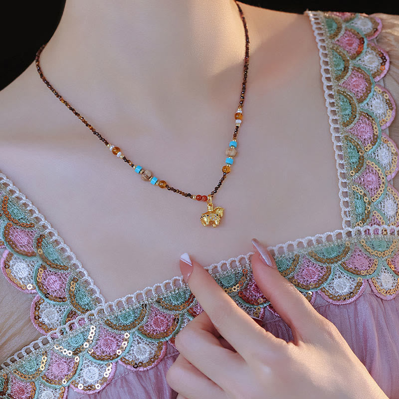 Naszyjnik z Buddha Stones, ochrona tygrysiego oka, złoty rok konia - image 4