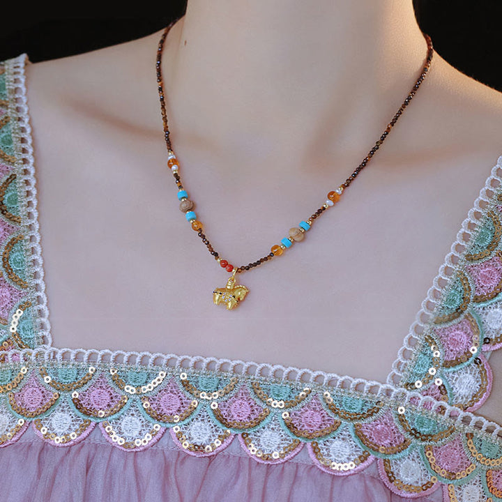 Naszyjnik z Buddha Stones, ochrona tygrysiego oka, złoty rok konia - image 9