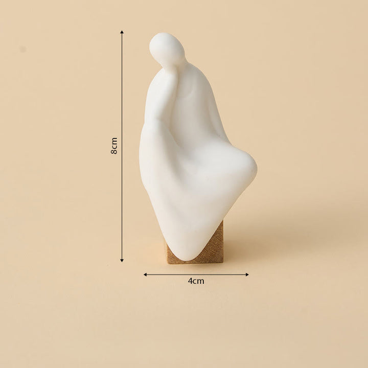 Buddha Stones Bezkształtny Budda Ceramika Wenge Drewno Biurko Spokój Dekoracja - Budda 4*8 cm - image 7