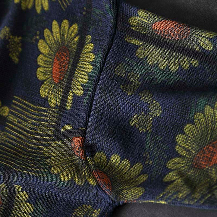 Sweter damski bawełniany z długim rękawem i okrągłym dekoltem w kształcie słonecznika z motywem Buddha Stones - image 8