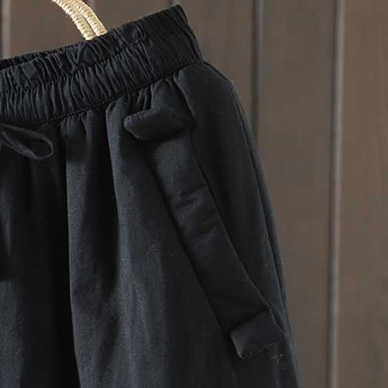 Damskie zimowe spodnie haremki z polaru ze ściągaczem i kieszeniami, z kolekcji Buddha Stones - image 12