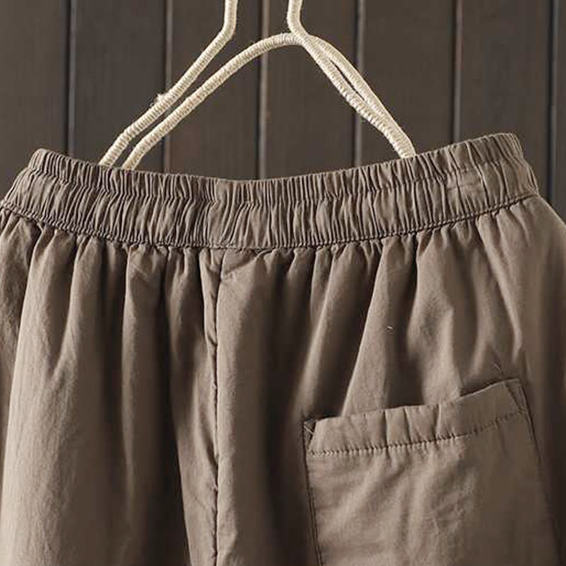 Damskie zimowe spodnie haremki z polaru ze ściągaczem i kieszeniami, z kolekcji Buddha Stones - image 4