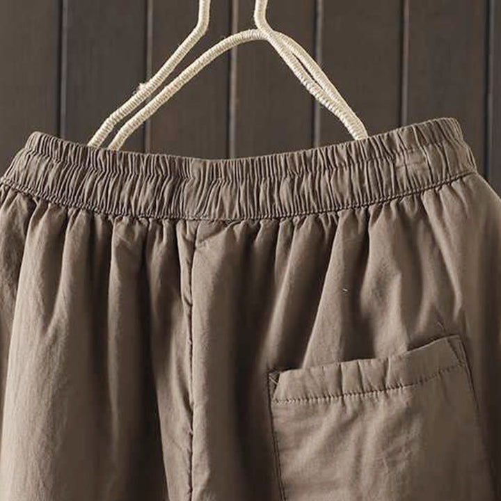 Damskie zimowe spodnie haremki z polaru ze ściągaczem i kieszeniami, z kolekcji Buddha Stones - image 4