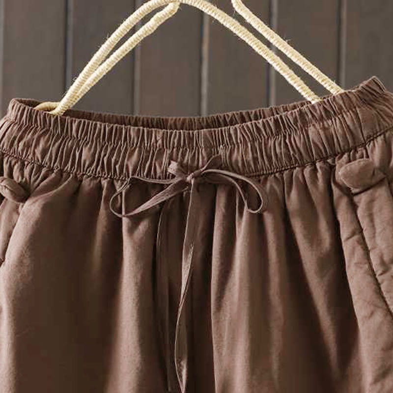 Damskie zimowe spodnie haremki z polaru ze ściągaczem i kieszeniami, z kolekcji Buddha Stones - image 15