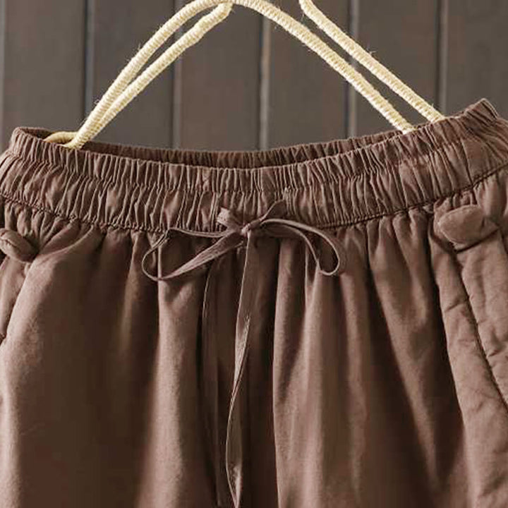 Damskie zimowe spodnie haremki z polaru ze ściągaczem i kieszeniami, z kolekcji Buddha Stones - image 15