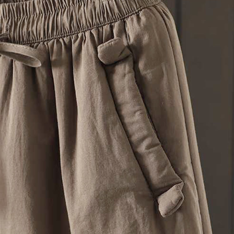 Damskie zimowe spodnie haremki z polaru ze ściągaczem i kieszeniami, z kolekcji Buddha Stones - image 5