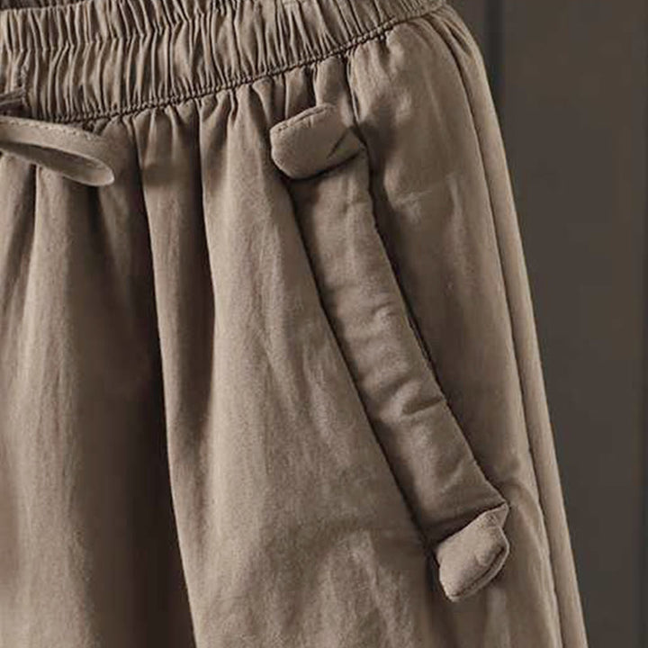 Damskie zimowe spodnie haremki z polaru ze ściągaczem i kieszeniami, z kolekcji Buddha Stones - image 5