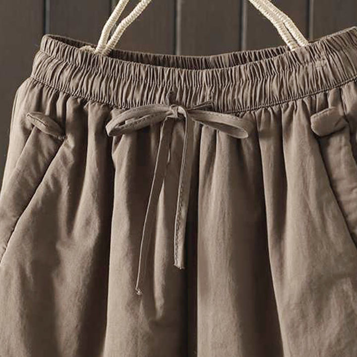 Damskie zimowe spodnie haremki z polaru ze ściągaczem i kieszeniami, z kolekcji Buddha Stones - image 3