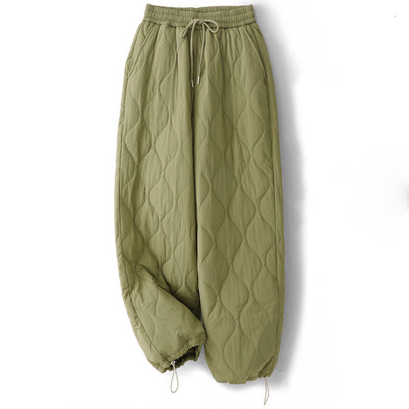 Damskie spodnie z kieszeniami i ściągaczem z kolekcji Buddha Stones z prostymi, elastycznymi mankietami i sznurkiem termicznym - image 11