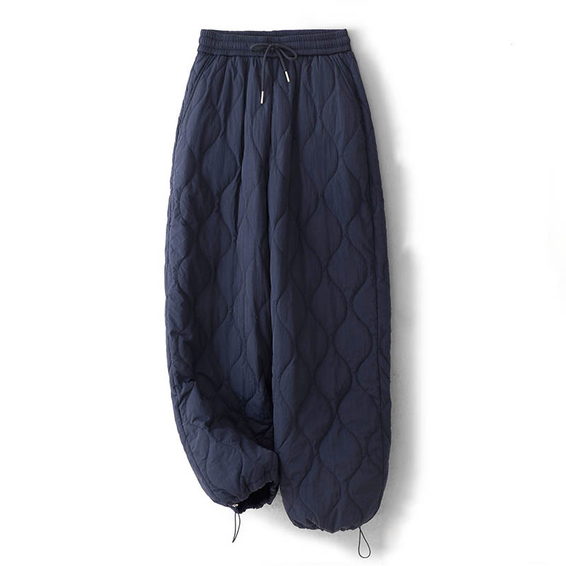 Damskie spodnie z kieszeniami i ściągaczem z kolekcji Buddha Stones z prostymi, elastycznymi mankietami i sznurkiem termicznym - image 2