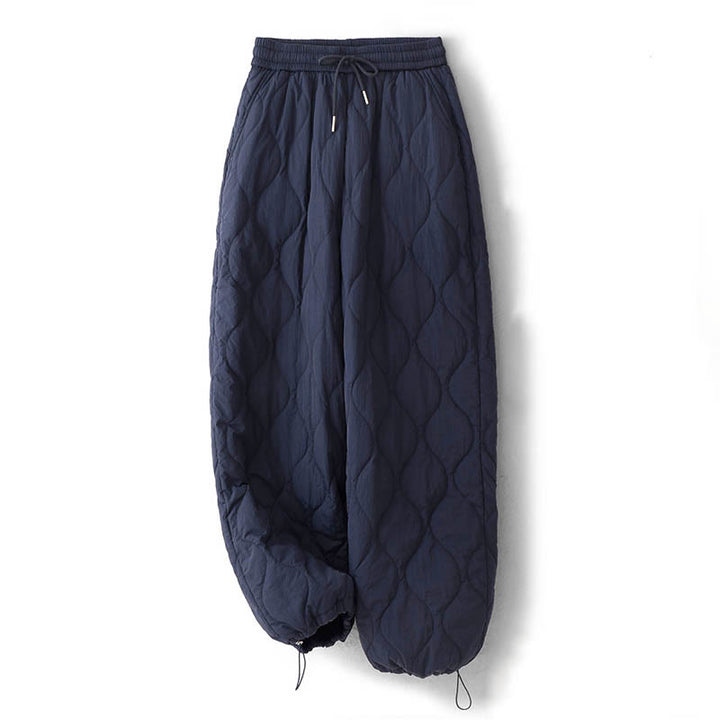 Damskie spodnie z kieszeniami i ściągaczem z kolekcji Buddha Stones z prostymi, elastycznymi mankietami i sznurkiem termicznym - image 2