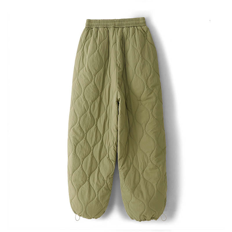 Damskie spodnie z kieszeniami i ściągaczem z kolekcji Buddha Stones z prostymi, elastycznymi mankietami i sznurkiem termicznym - image 12