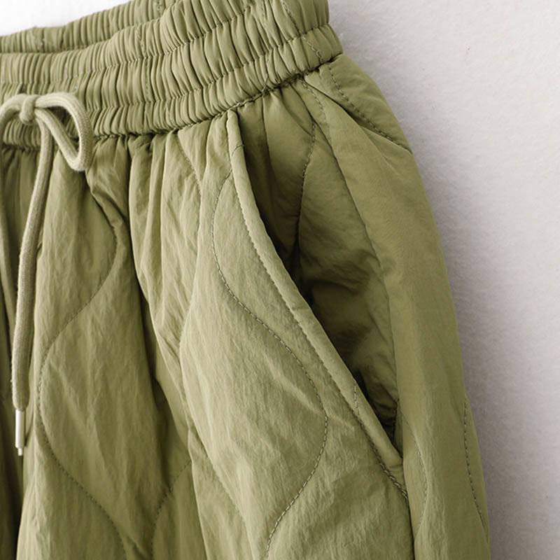 Damskie spodnie z kieszeniami i ściągaczem z kolekcji Buddha Stones z prostymi, elastycznymi mankietami i sznurkiem termicznym - image 15