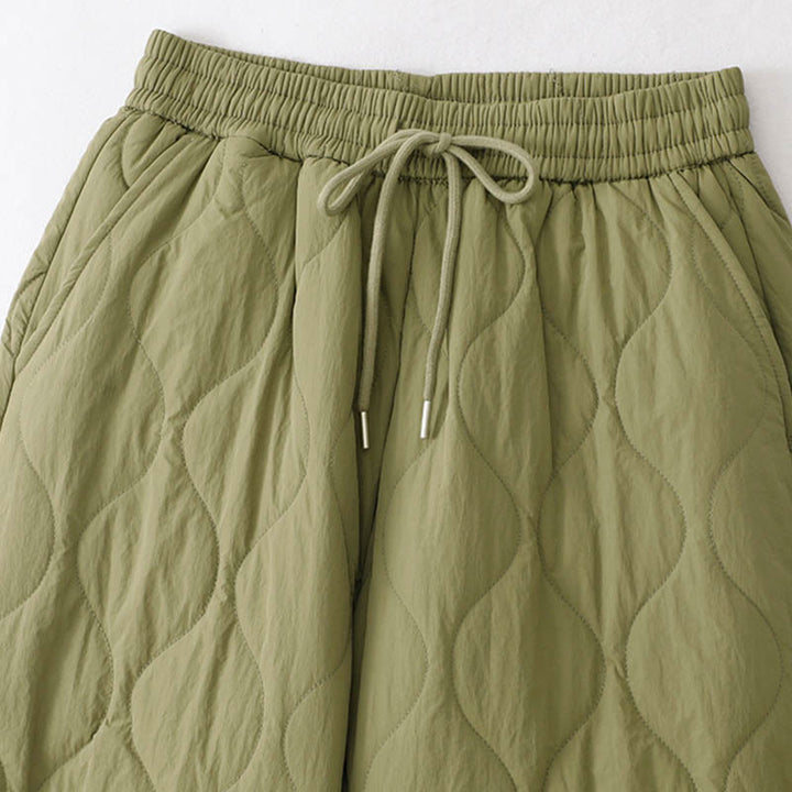 Damskie spodnie z kieszeniami i ściągaczem z kolekcji Buddha Stones z prostymi, elastycznymi mankietami i sznurkiem termicznym - image 13