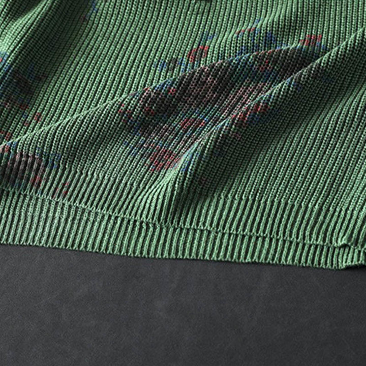 Damski sweter z długim rękawem i kapturem, dzianinowy, bawełniany, z motywem kwiatowym , z Buddha Stones - image 19