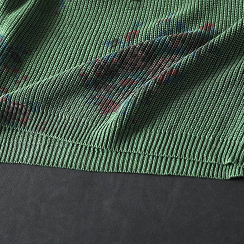 Damski sweter z długim rękawem i kapturem, dzianinowy, bawełniany, z motywem kwiatowym , z Buddha Stones - image 19