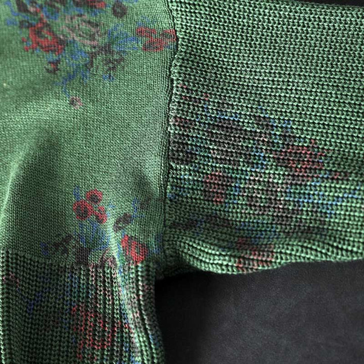 Damski sweter z długim rękawem i kapturem, dzianinowy, bawełniany, z motywem kwiatowym , z Buddha Stones - image 17