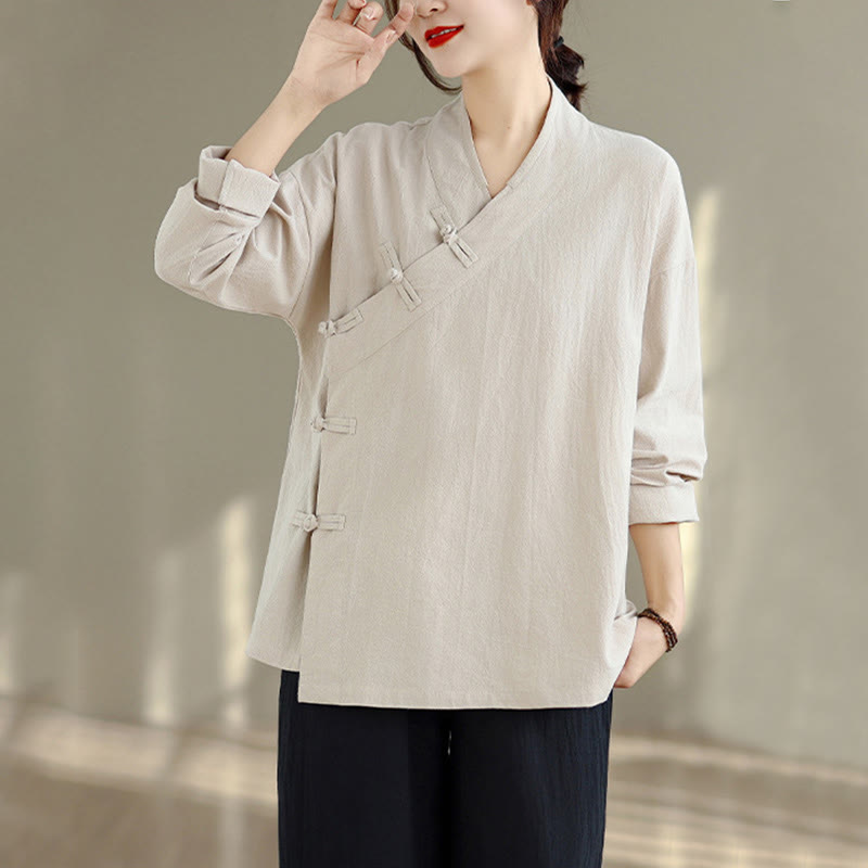 Buddha Stones, 2 sztuki, koszula z dekoltem w serek, długie rękawy, szerokie nogawki, zestaw do medytacji zen dla kobiet - image 5