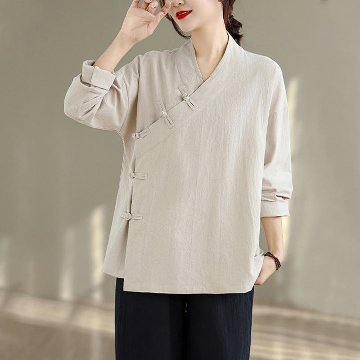 Buddha Stones, 2 sztuki, koszula z dekoltem w serek, długie rękawy, szerokie nogawki, zestaw do medytacji zen dla kobiet - image 5