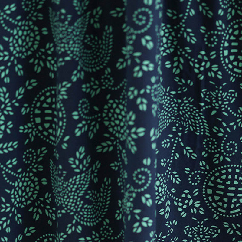 Sukienka maxi z bawełny z nadrukiem w Buddha Stones i długim rękawem, kołnierzykiem stojącym i kieszeniami - image 7