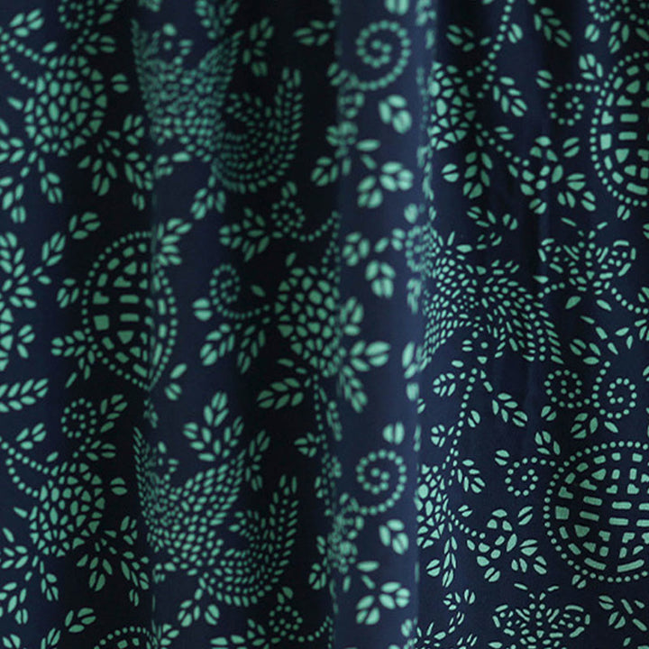 Sukienka maxi z bawełny z nadrukiem w Buddha Stones i długim rękawem, kołnierzykiem stojącym i kieszeniami - image 7