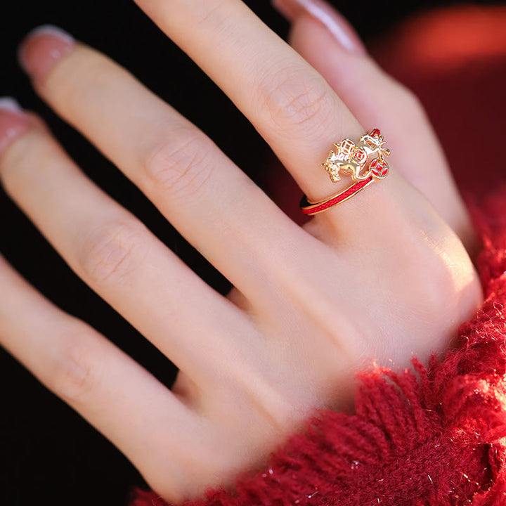 Buddha Stones Miedziane Czerwony Sznur Miedziane Monety Rok Konia Pierścień Otwarcia Salda - image 8