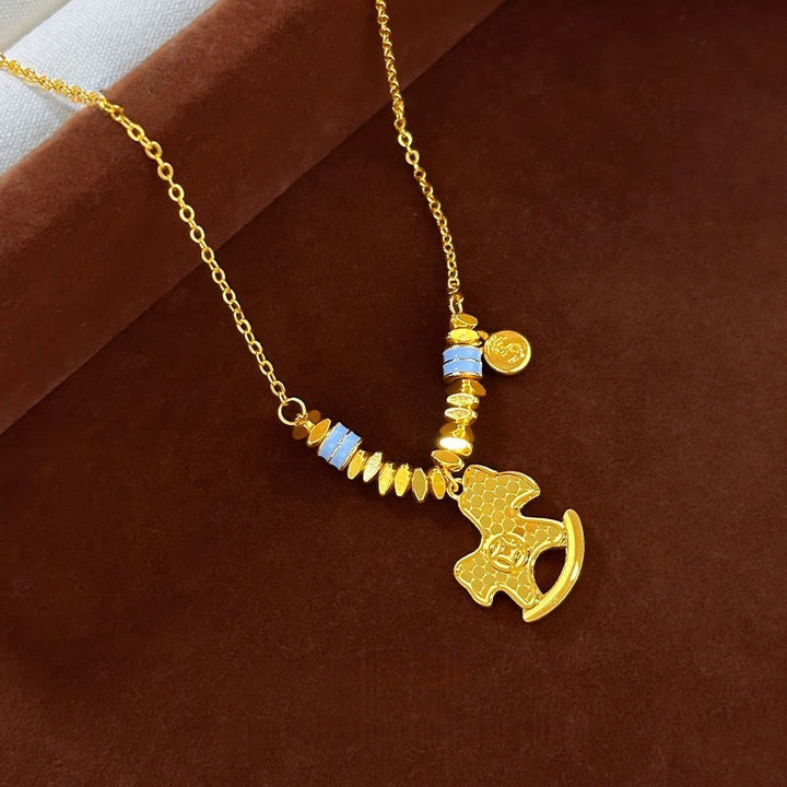 Naszyjnik z Buddha Stones, złoty rok konia, miedziany, równowaga, szczęście - image 3