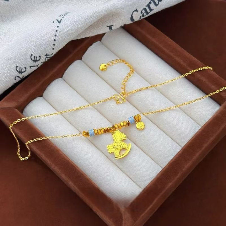 Naszyjnik z Buddha Stones, złoty rok konia, miedziany, równowaga, szczęście - image 1