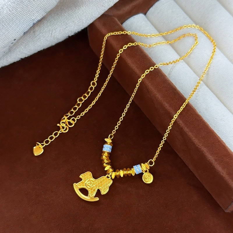 Naszyjnik z Buddha Stones, złoty rok konia, miedziany, równowaga, szczęście - image 2