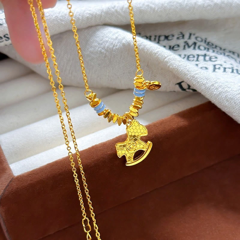 Naszyjnik z Buddha Stones, złoty rok konia, miedziany, równowaga, szczęście - image 4