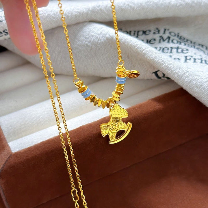 Naszyjnik z Buddha Stones, złoty rok konia, miedziany, równowaga, szczęście - image 4