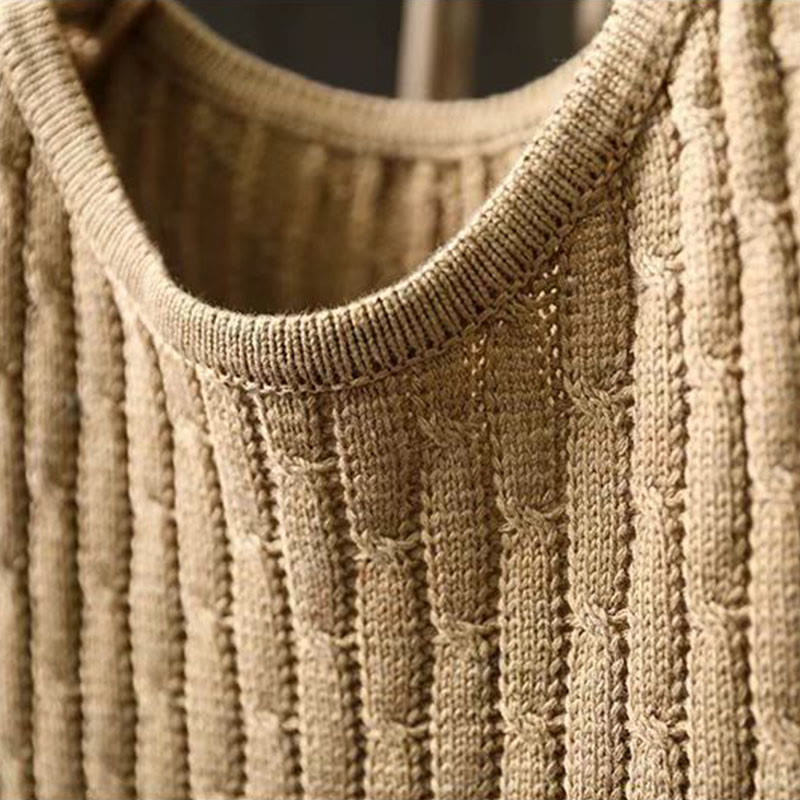 Sweter damski bawełniany z długim rękawem i okrągłym dekoltem w stylu patchworkowym z Buddha Stones - image 4