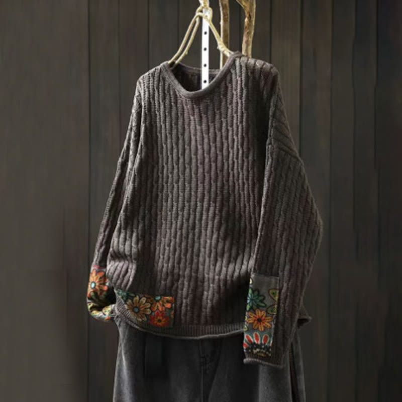 Sweter damski z długim rękawem i okrągłym dekoltem w zimowe wzory z motywem Buddha Stones - DimGray - US4-12, UK/AU8-16, EU36-44 (F) - image 11