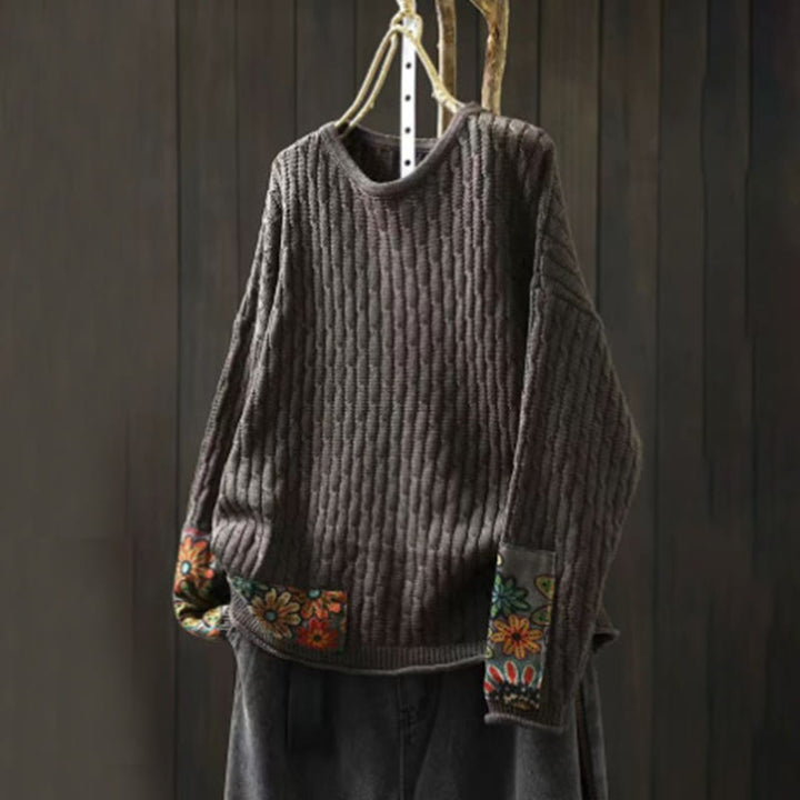 Sweter damski z długim rękawem i okrągłym dekoltem w zimowe wzory z motywem Buddha Stones - DimGray - US4-12, UK/AU8-16, EU36-44 (F) - image 11