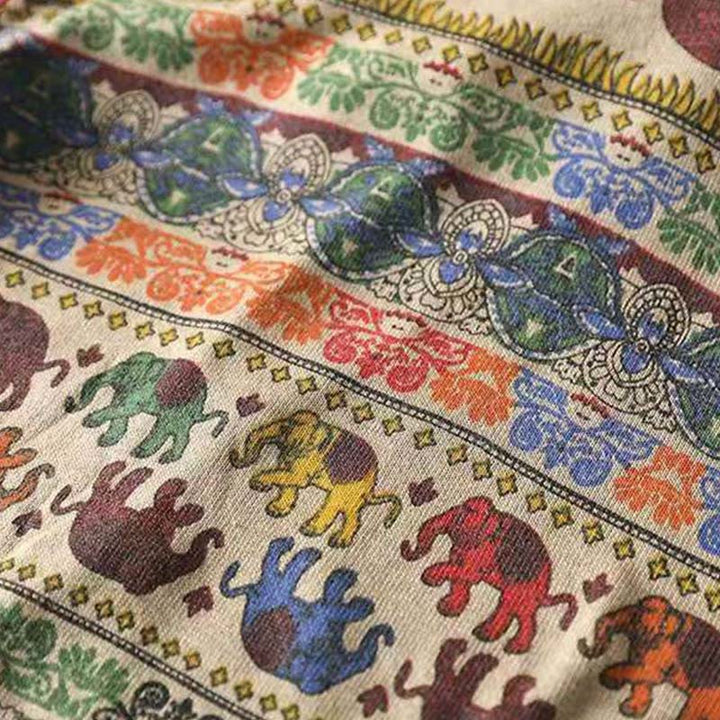 Sweter damski z długim rękawem i kieszeniami, dzianinowy, z dzianiny bawełnianej z motywem słonia i Buddha Stones - image 9