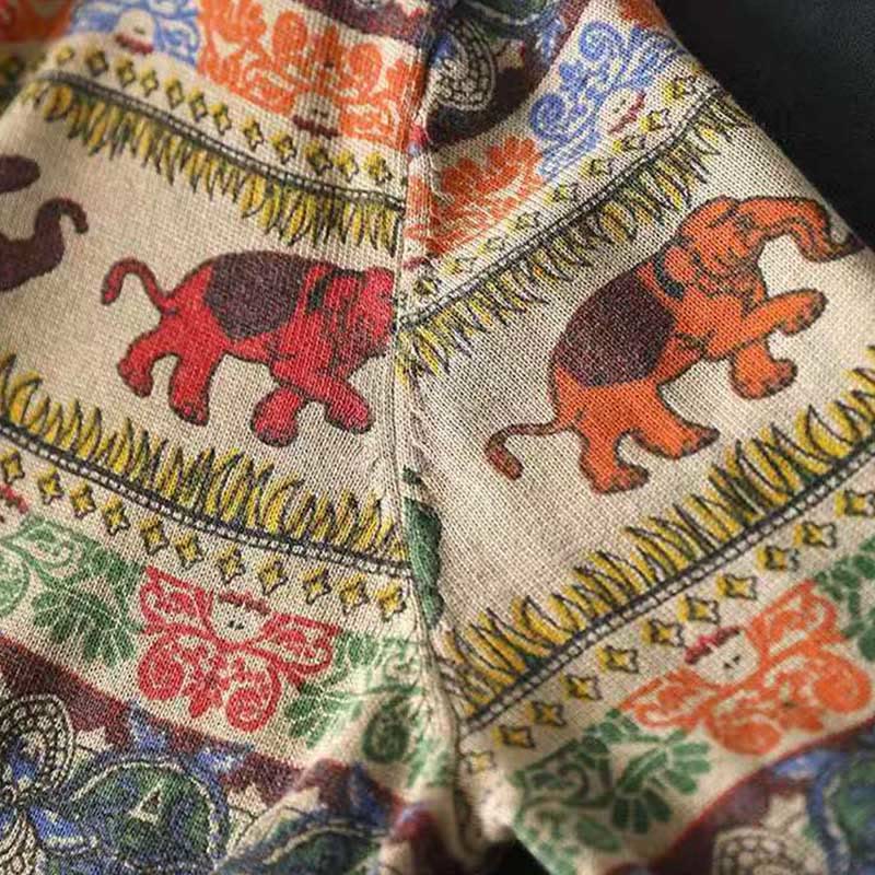 Sweter damski z długim rękawem i kieszeniami, dzianinowy, z dzianiny bawełnianej z motywem słonia i Buddha Stones - image 10