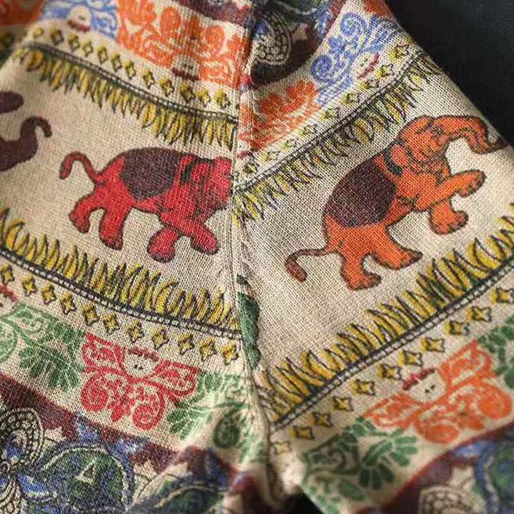 Sweter damski z długim rękawem i kieszeniami, dzianinowy, z dzianiny bawełnianej z motywem słonia i Buddha Stones - image 10