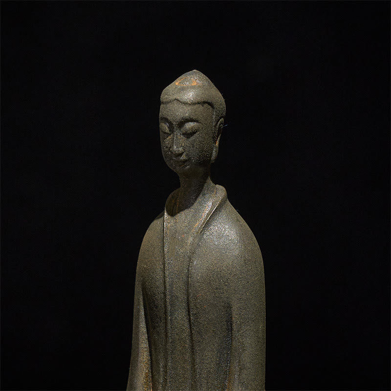 Buddha Stones Ręcznie Budda Siakjamuni Żelazo Proszek Rdza Odlew Żywicy Statua Dekoracja Domu - image 6