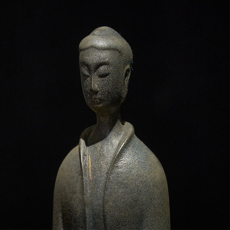 Buddha Stones Ręcznie Budda Siakjamuni Żelazo Proszek Rdza Odlew Żywicy Statua Dekoracja Domu - image 13